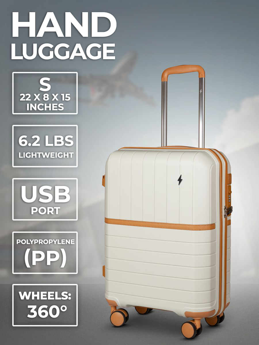 Small S-sized carry-on suitcase with wheels