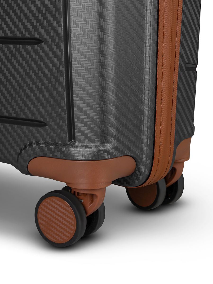 Large L-sized plastic wheeled suitcase