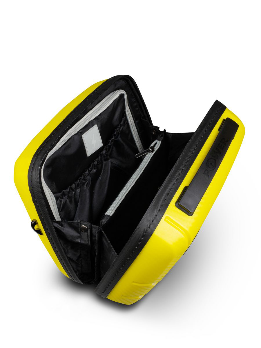 Small carry-on suitcase and cosmetic bag set
