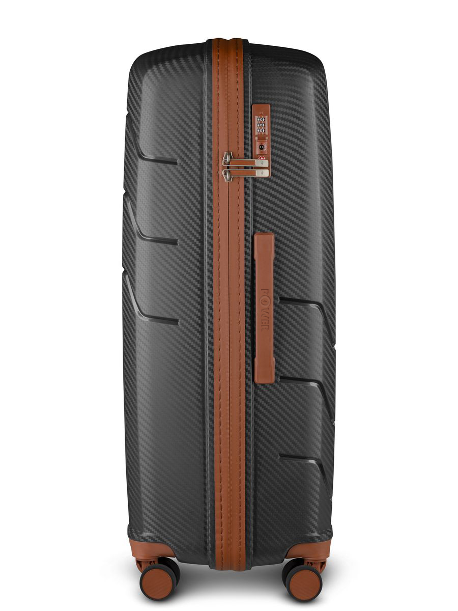 Large L-sized plastic wheeled suitcase
