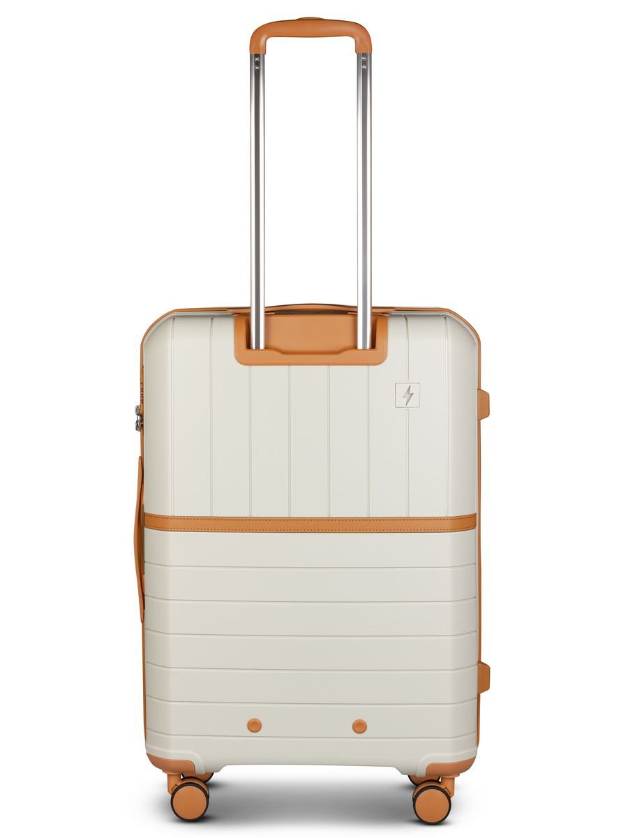 Medium M-sized plastic suitcase with wheels