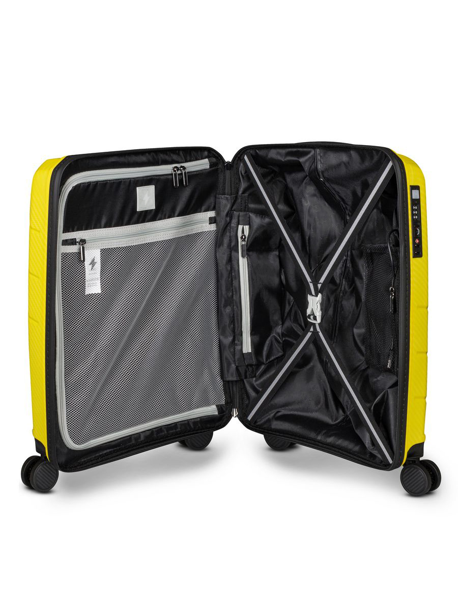 Small carry-on suitcase and cosmetic bag set