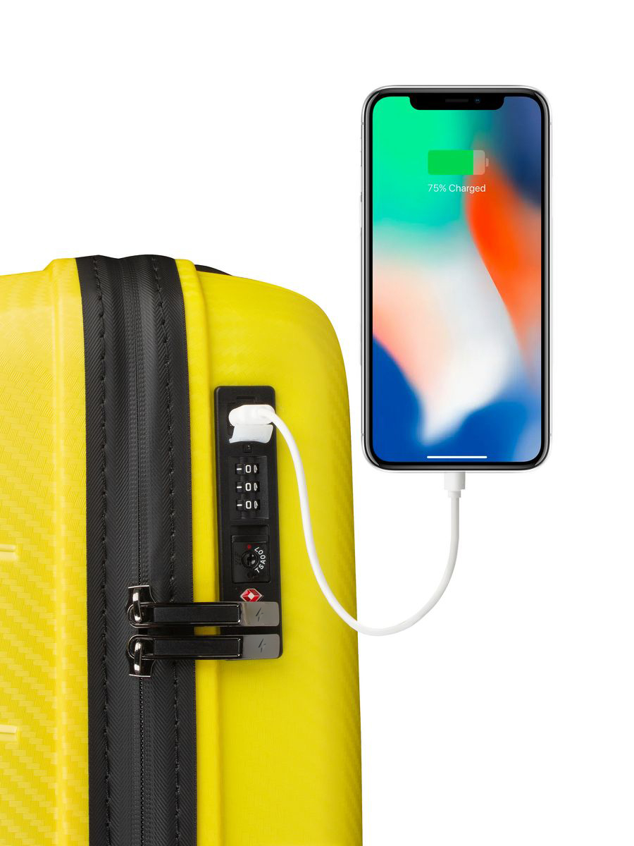 Small carry-on suitcase and cosmetic bag set