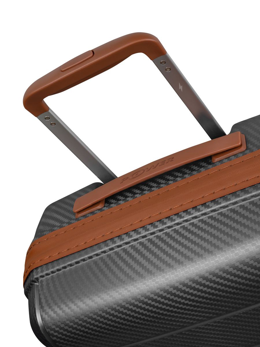 Large L-sized plastic wheeled suitcase